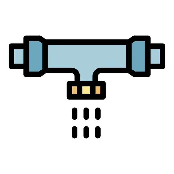 Vecteur de contour de couleur d'icône de robinet fissuré — Image vectorielle