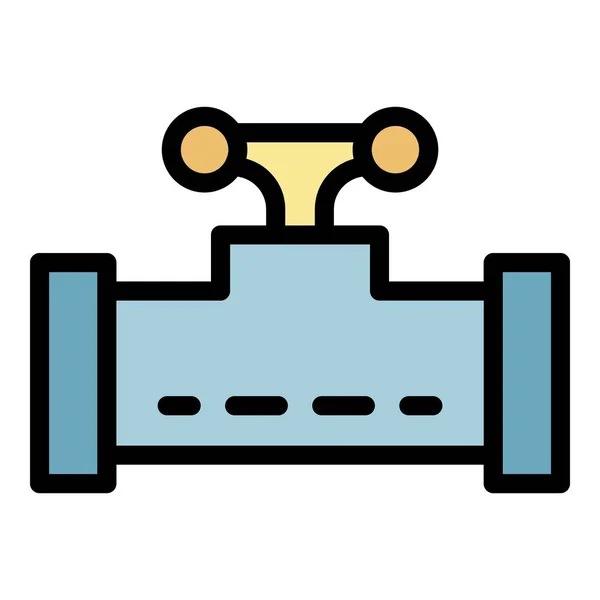 Ícone da tubulação do banheiro vetor contorno cor —  Vetores de Stock