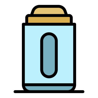 Deodorant krem ikonu renk ana hatları vektörü