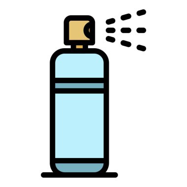 Taze deodorant sprey ikonu renk ana hatları vektörü