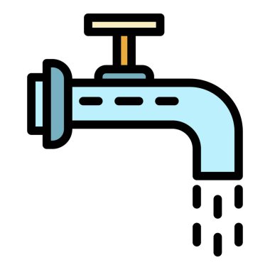 Modern su vinci simgesi renk ana hatları vektörü