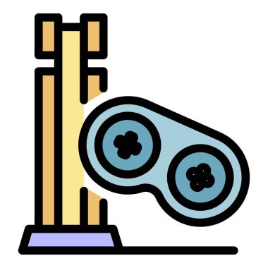 Video oyunu simgesi renk ana hatları vektörü