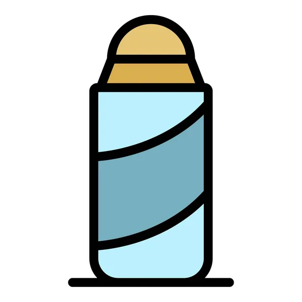 Menthe déodorant rouleau icône couleur contour vecteur — Image vectorielle