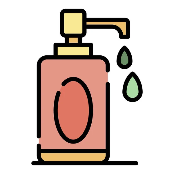 Sabun dağıtıcı simgesi renk ana hatları vektörü — Stok Vektör