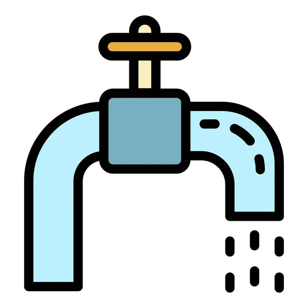 Retro faucet icon color outline vector — Stock Vector