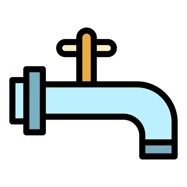 Italian faucet icon color outline vector — Stock Vector