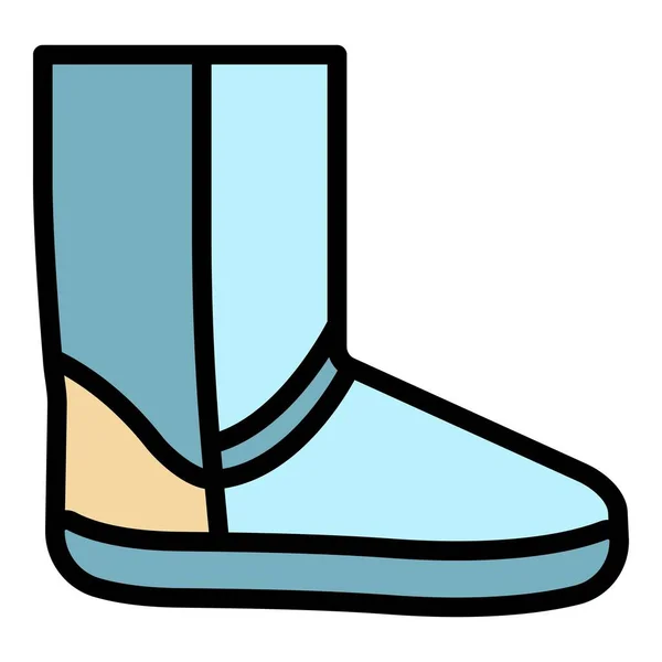 Ugg boot ikon färg kontur vektor — Stock vektor