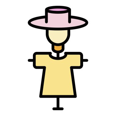 Kuş simgesi renk çizgisi vektöründen korkuluk