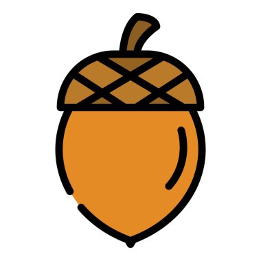 Şehir parkı meşe palamudu rengi ana hatları vektörü