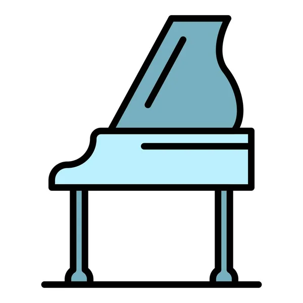 Grand piano icoon kleur omtrek vector — Stockvector