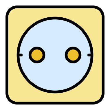 Avrupa soket simgesi renk ana hatları vektörü