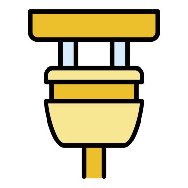 Takılı buji simgesi renk dış hat vektörü