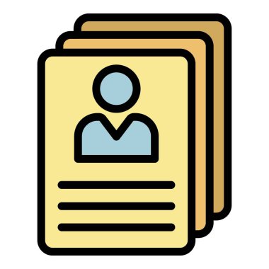 Kişisel dosya simgesi renk ana hatları vektörü