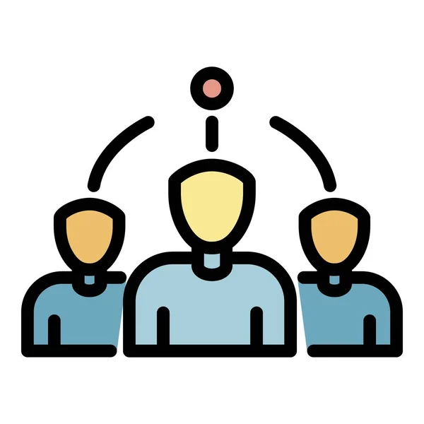 Beheerder en team pictogram kleur overzicht vector — Stockvector