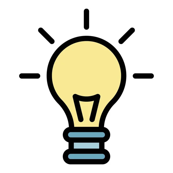 Glödlampa ikon färg kontur vektor — Stock vektor