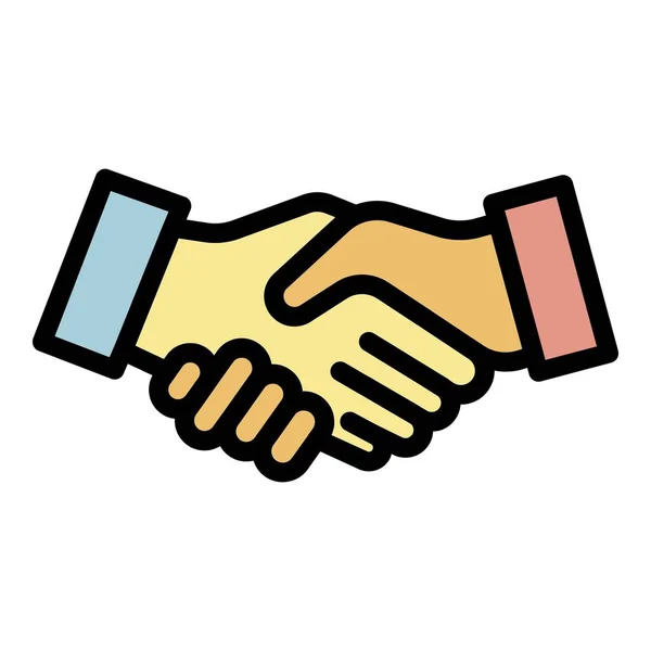 Handshake ícone cor contorno vetor —  Vetores de Stock