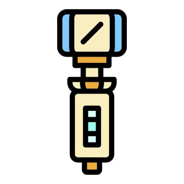 Kamera sabitleyici simgesi renk ana hatları vektörü