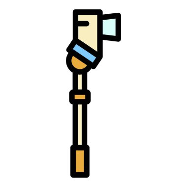 Eylem kamerası yan görünüm simgesi renk ana hatları vektörü