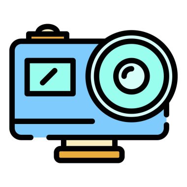 Lens simgesi renk ana hatlı aksiyon kamerası