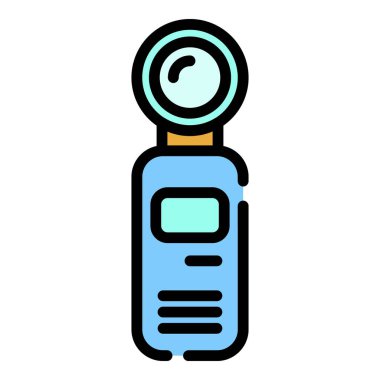 Motosiklet eylemi kamera simgesi renk ana hatları vektörü