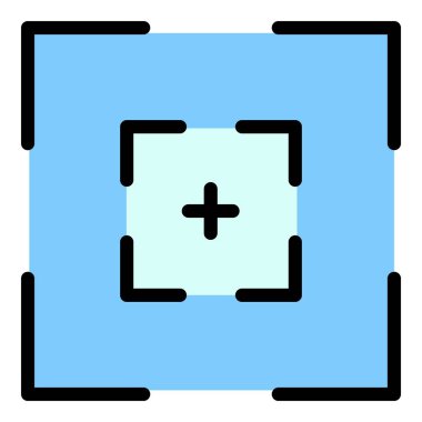 Kamera görüntüleyici simgesi renk ana hatları vektörü