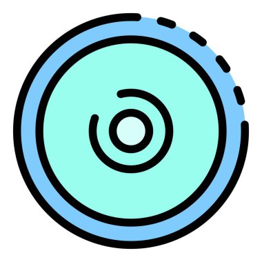 Kamera merceği simgesi renk ana hatları vektörü