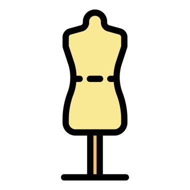 Terzi manken simgesi renk ana hatları vektörü