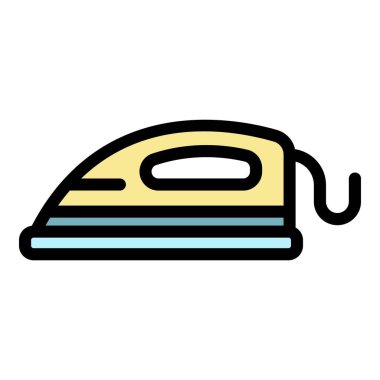 Elektrikli demir simgesi renk ana hatları vektörü