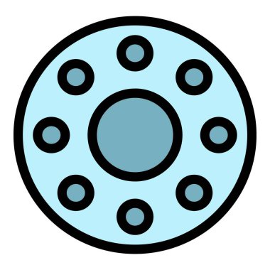 Dikiş tekeri simgesi rengi dış hat vektörü