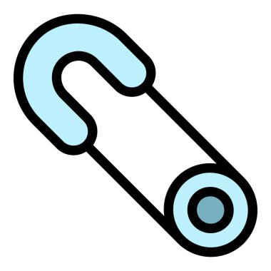 Metal dikiş iğnesi renk ana hatları vektörü