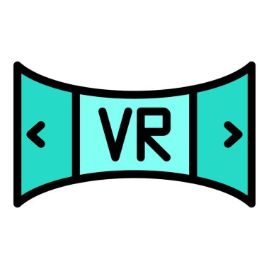 Modern vr simgesi renk ana hatları vektörü