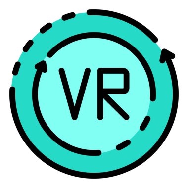 Modern vr simgesi renk ana hatları vektörü