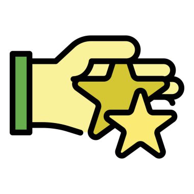 Yıldız kitle fonlaması simgesi renk ana hatları vektörü