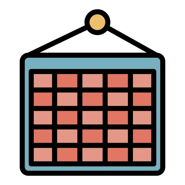 ネイルアイコンカラーアウトラインベクトルのカレンダー — ストックベクタ