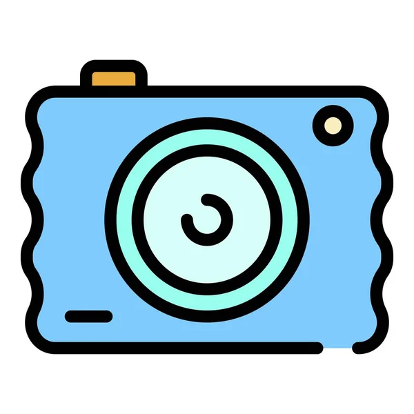 Mini ícone da câmera vetor de contorno de cor — Vetor de Stock