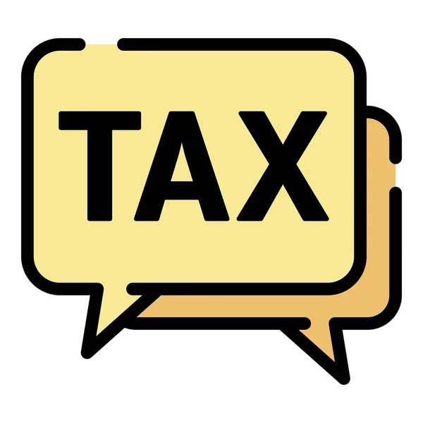 Steuer-Chat unterstützt Symbol Farbe Umrissvektor — Stockvektor