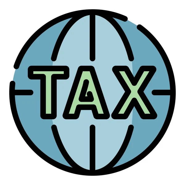 Globale Steuer-Symbol Farbe Umrissvektor — Stockvektor