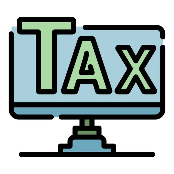 Forma de imposto on-line ícone cor contorno vetor —  Vetores de Stock