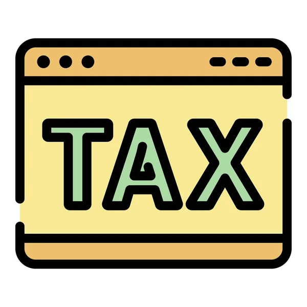 Web-Steuer-Symbol Farbumrissvektor — Stockvektor
