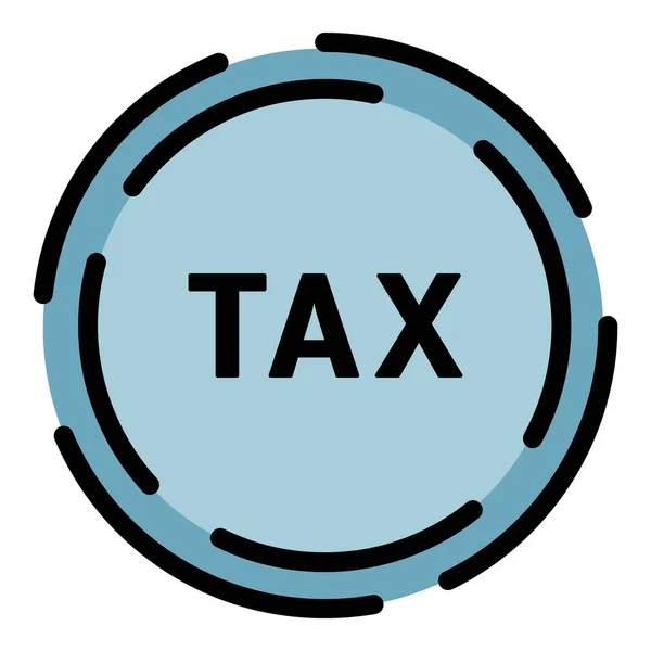 Steuerunternehmen Symbol Farbe Umrissvektor — Stockvektor