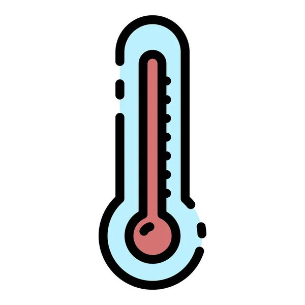 Outdoor Thermometer Symbol Farbumrissvektor — Stockvektor