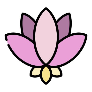 Lotus sembolü renk ana hatları vektörü