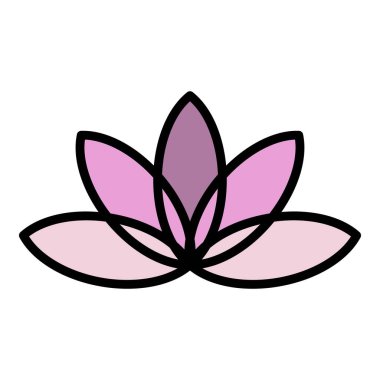 Aromatik lotus simgesi renk ana hatları vektörü