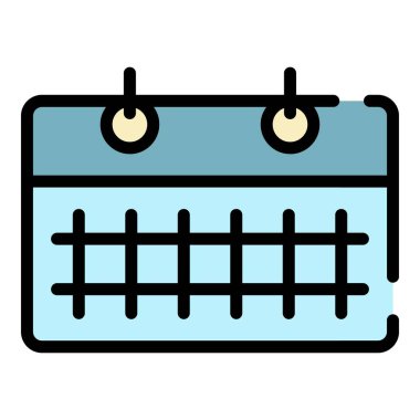 Takvim planı simgesi renk özet vektörü