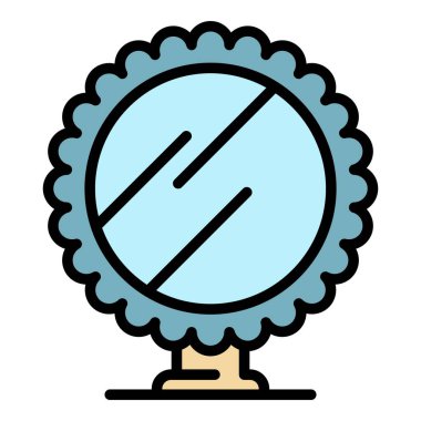 Ayna simgesi renk ana hatları vektörü