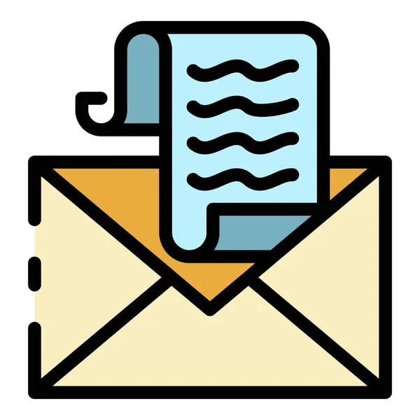 Imposta email icona colore contorno vettoriale — Vettoriale Stock