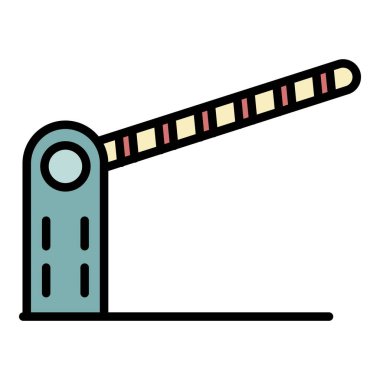 Bariyer simgesi renk ana hatları vektörü