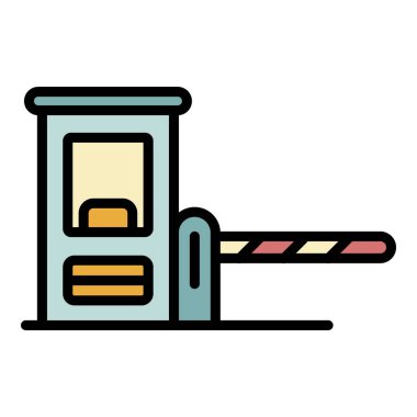 Bariyer simgesi renk ana hatları vektörü