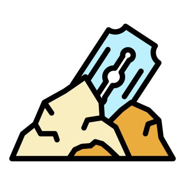 Toz bağımlılığı simgesi renk ana hatları vektörü