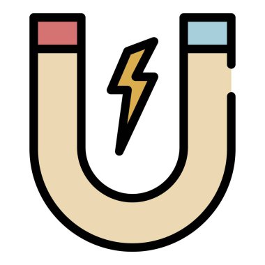 Şimşek simgesi renk ana hatlı mıknatıs